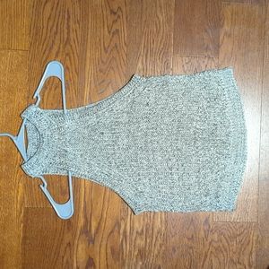 Grey threaded halter top